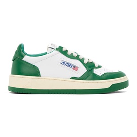 AUTRY White & Green Medalist Low Sneakers 241954M237007