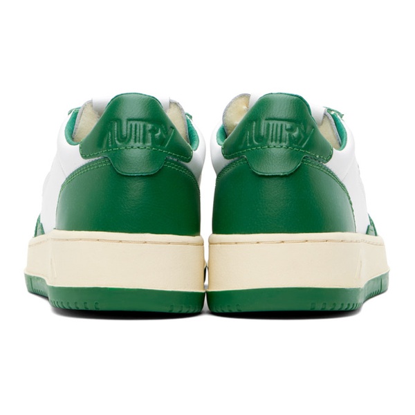  AUTRY White & Green Medalist Low Sneakers 241954M237007