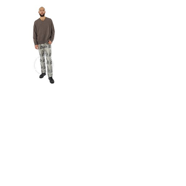 아크네스튜디오 아크네 스튜디오 Acne Studios Mens Digital Statue Print Cotton Twill Slim-Fit Trousers BK0437