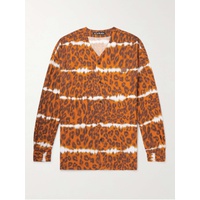 아크네 스튜디오 ACNE STUDIOS Sandit Leopard-Print Herringbone Organic Cotton-Blend Shirt 43769801096374849