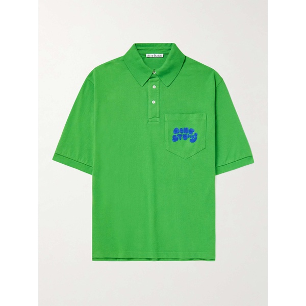 아크네스튜디오 아크네 스튜디오 ACNE STUDIOS Exgo Ric Rac-Trimmed Cotton-Jersey Polo Shirt 43769801097671240