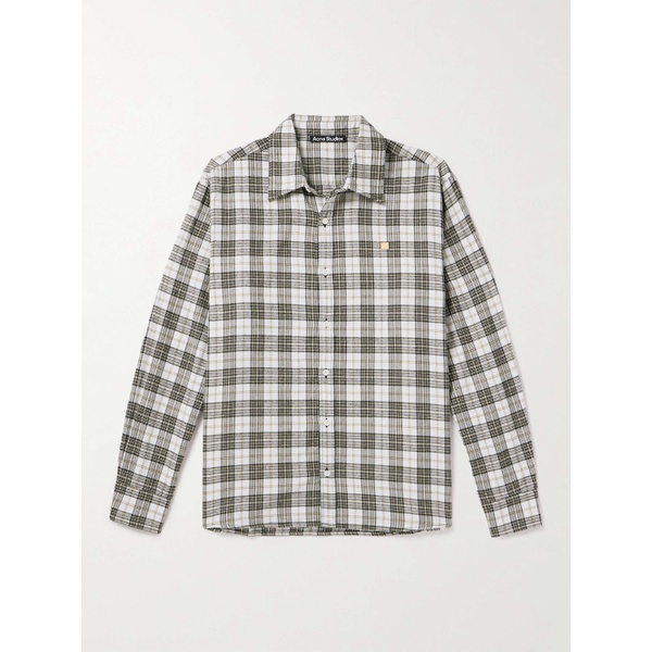 아크네스튜디오 아크네 스튜디오 ACNE STUDIOS Logo-Appliqued Checked Cotton-Flannel Shirt 1647597324634415