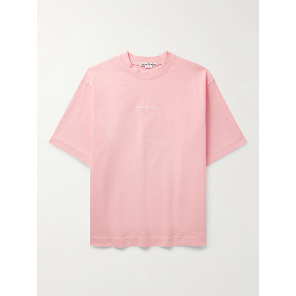 아크네스튜디오 아크네 스튜디오 ACNE STUDIOS Extorr Logo-Flocked Garment-Dyed Cotton-Jersey T-Shirt 1647597324634427