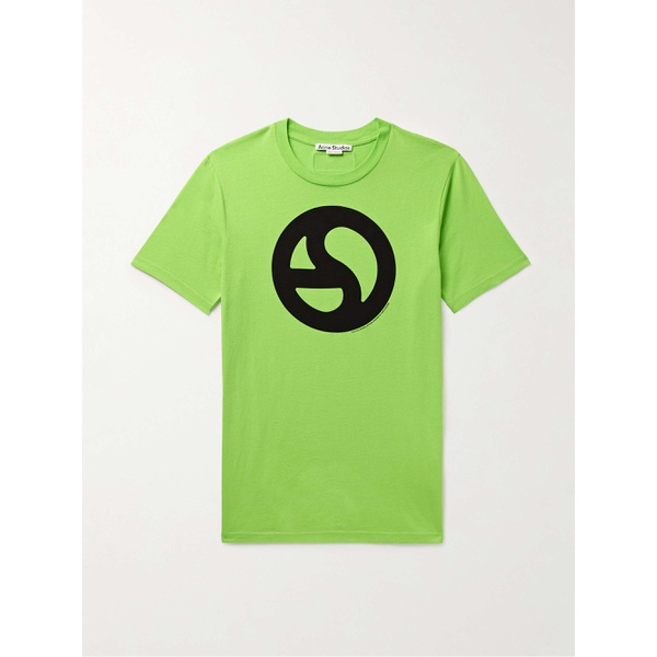아크네스튜디오 아크네 스튜디오 ACNE STUDIOS EV에레스 EREST Logo-Print Neon Cotton and Lyocell-Blend Jersey T-Shirt 1647597330121182