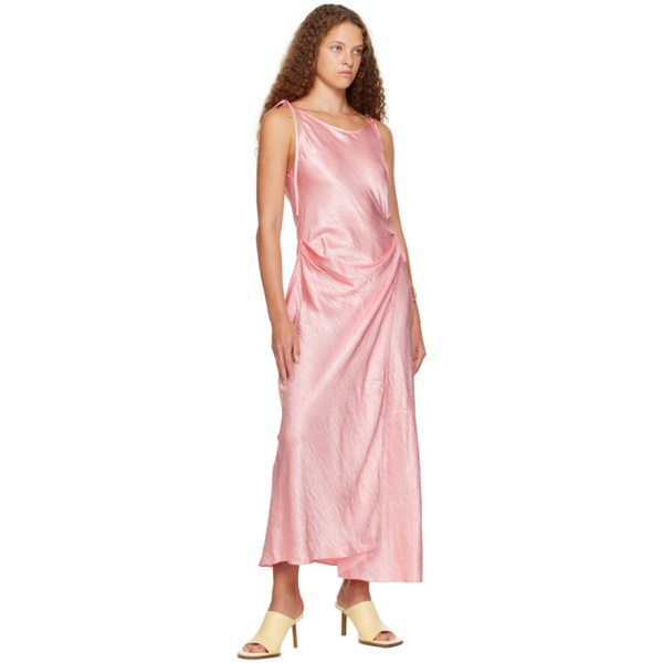 아크네스튜디오 아크네 스튜디오 Acne Studios Pink Wrap Maxi Dress 232129F055000
