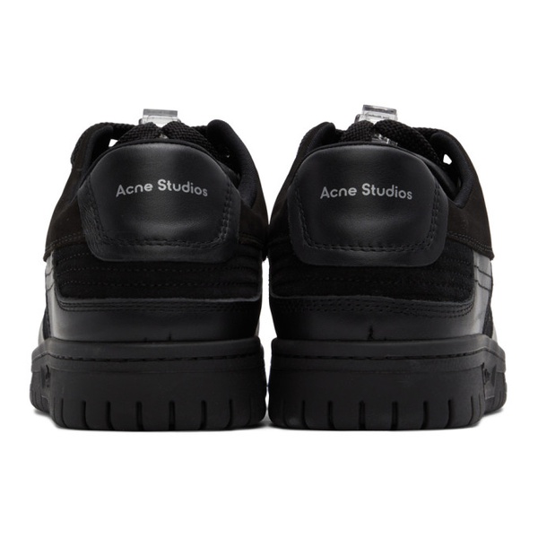 아크네스튜디오 아크네 스튜디오 Acne Studios Black Leather Low Top Sneakers 222129M237001