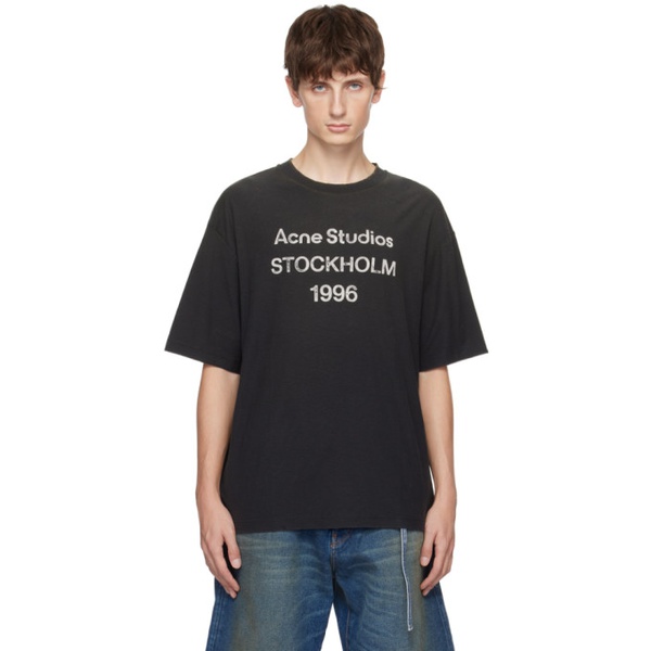 아크네스튜디오 아크네 스튜디오 Acne Studios Black Distressed T-Shirt 232129M213053