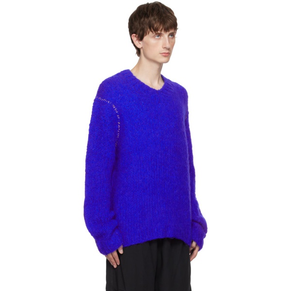 아크네스튜디오 아크네 스튜디오 Acne Studios Blue Hand-Knit Sweater 232129M206005