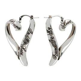 아크네 스튜디오 Acne Studios Silver Heart Hoop Earrings 232129M144004