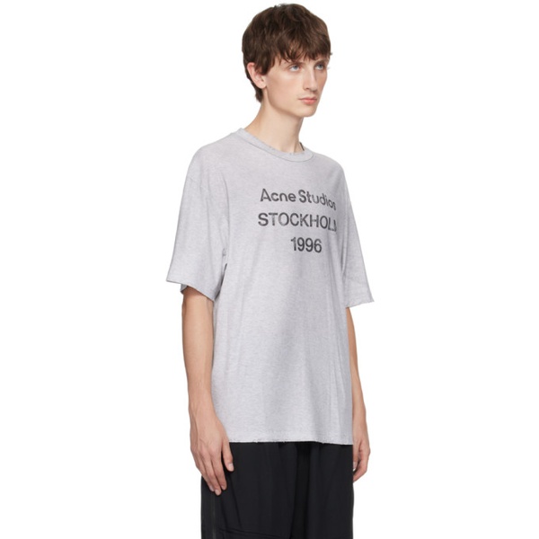 아크네스튜디오 아크네 스튜디오 Acne Studios Gray Printed T-Shirt 232129M213054