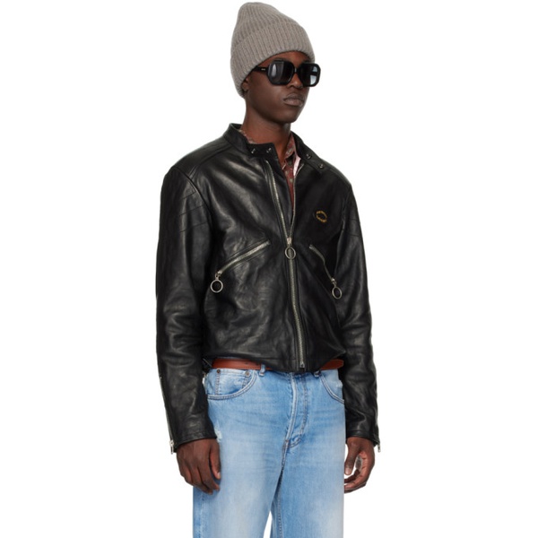 아크네스튜디오 아크네 스튜디오 Acne Studios Black Distressed Leather Jacket 231129M181002