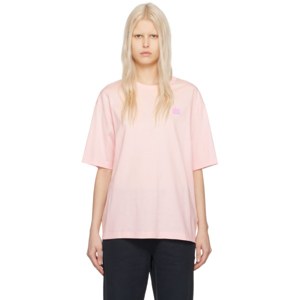 아크네스튜디오 아크네 스튜디오 Acne Studios Pink Patch T-Shirt 241129F110031