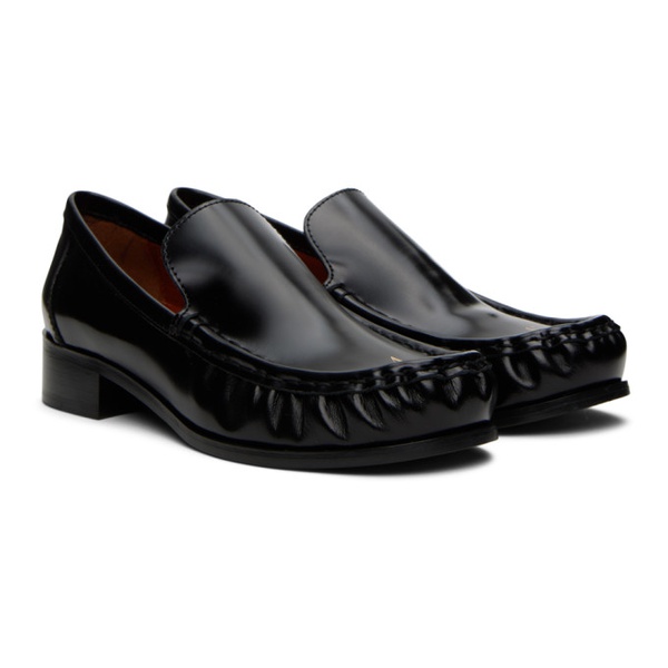 아크네스튜디오 아크네 스튜디오 Acne Studios Black Leather Loafers 241129F121000