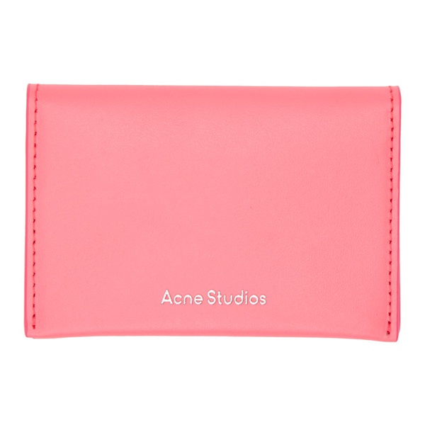 아크네스튜디오 아크네 스튜디오 Acne Studios Pink Bifold Card Holder 241129M163008