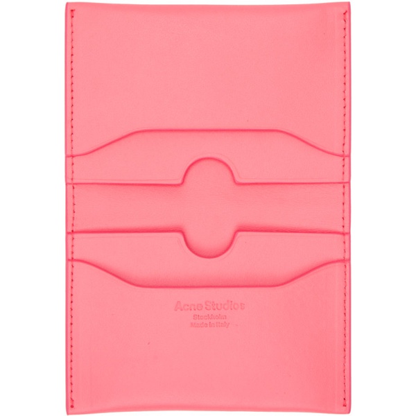 아크네스튜디오 아크네 스튜디오 Acne Studios Pink Bifold Card Holder 241129M163008