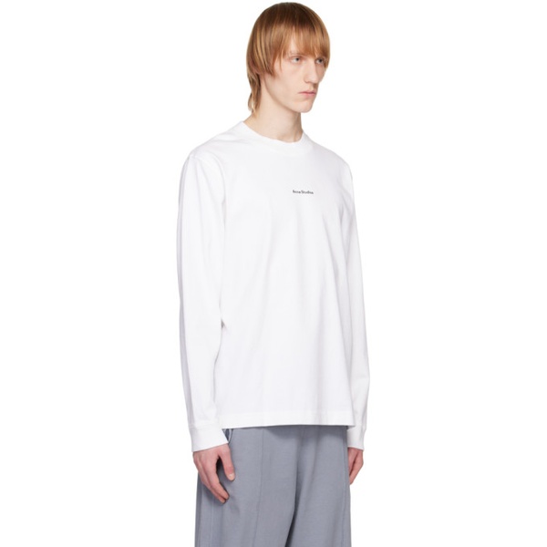 아크네스튜디오 아크네 스튜디오 Acne Studios White Printed Long Sleeve T-Shirt 231129M213058