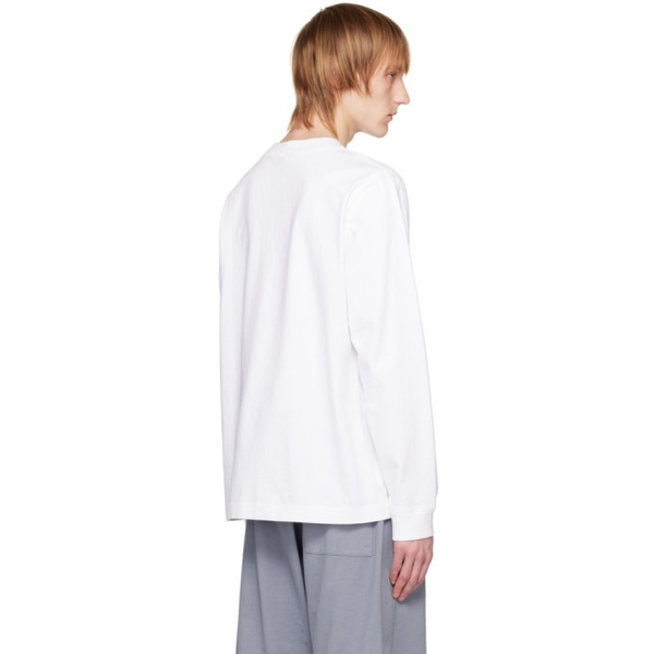 아크네스튜디오 아크네 스튜디오 Acne Studios White Printed Long Sleeve T-Shirt 231129M213058