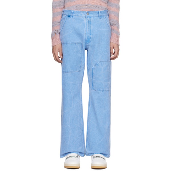 아크네스튜디오 아크네 스튜디오 Acne Studios Blue Patch Trousers 241129M191003