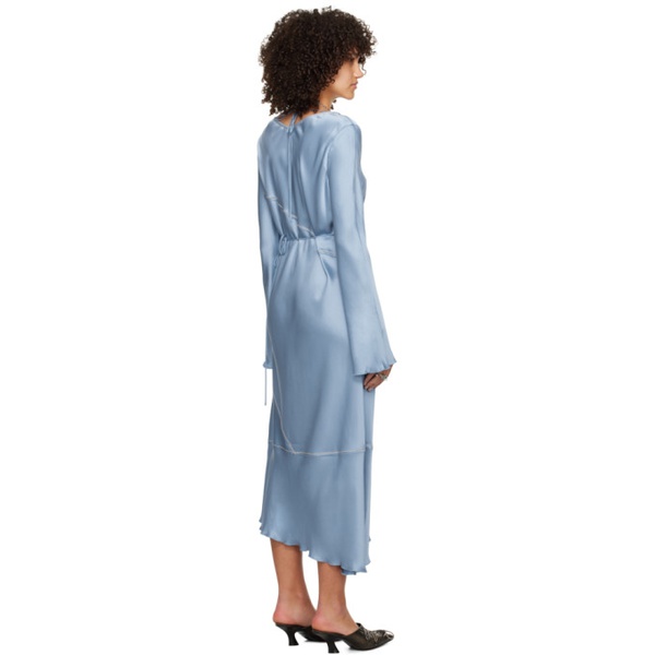 아크네스튜디오 아크네 스튜디오 Acne Studios Blue V-Neck Maxi Dress 241129F054020