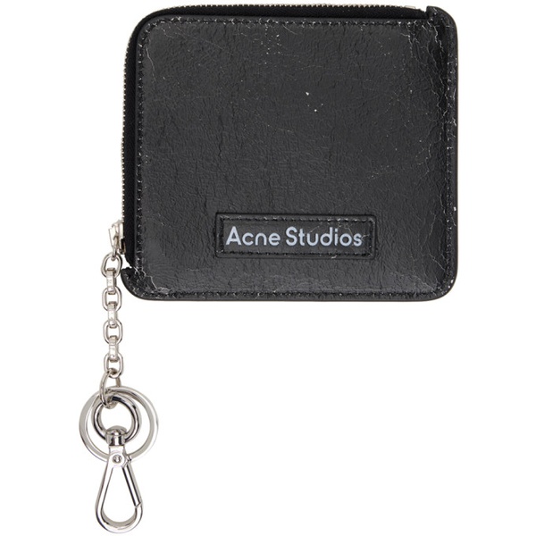 아크네스튜디오 아크네 스튜디오 Acne Studios Black Zip Leather Wallet 241129M164021