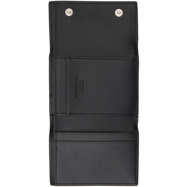 아크네스튜디오 아크네 스튜디오 Acne Studios Black Trifold Leather Wallet 241129M164009