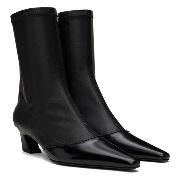 아크네스튜디오 아크네 스튜디오 Acne Studios Black Heeled Ankle Boots 241129F113001