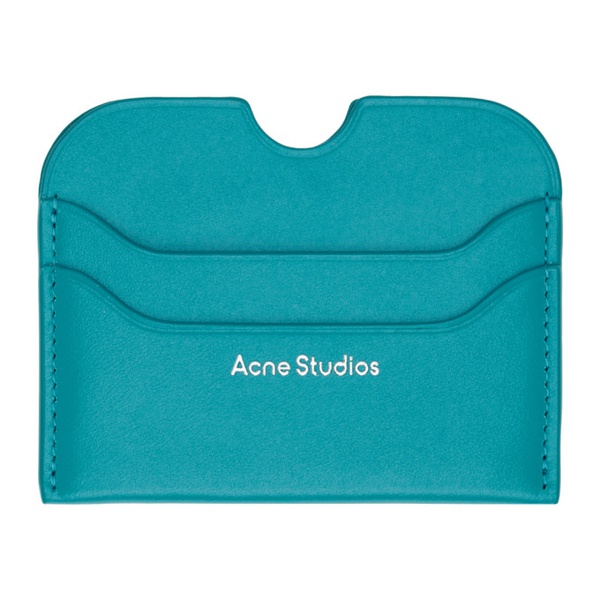 아크네스튜디오 아크네 스튜디오 Acne Studios Blue Leather Card Holder 241129M163011
