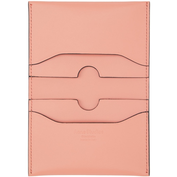 아크네스튜디오 아크네 스튜디오 Acne Studios Pink Folded Leather Card Holder 241129M163007
