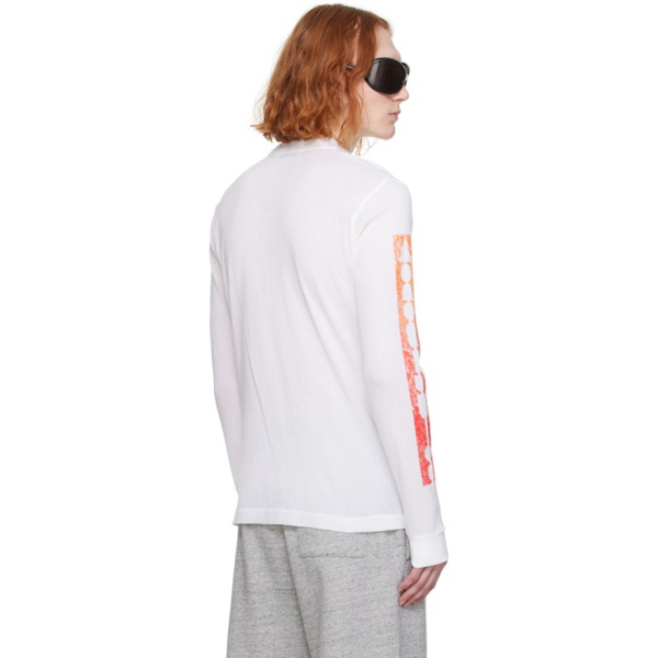 아크네스튜디오 아크네 스튜디오 Acne Studios White Printed Long Sleeve T-Shirt 241129M213052