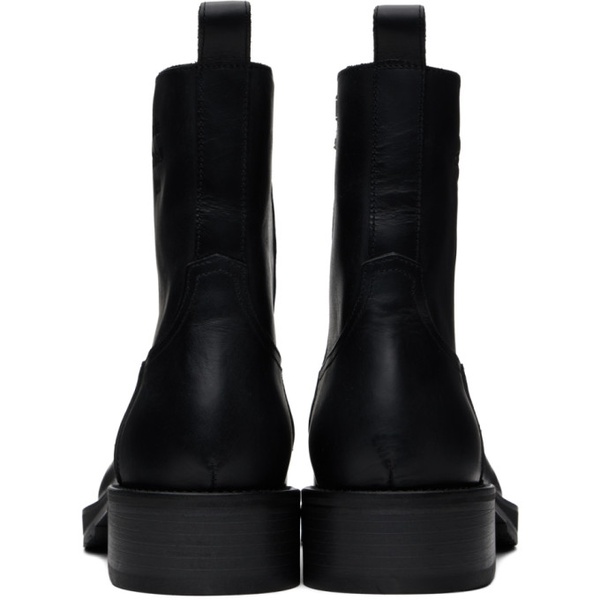 아크네스튜디오 아크네 스튜디오 Acne Studios Black Leather Waxed Boots 241129M228001