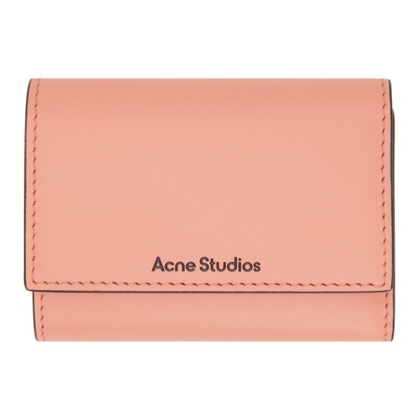 아크네스튜디오 아크네 스튜디오 Acne Studios Pink Trifold Leather Wallet 241129M164006