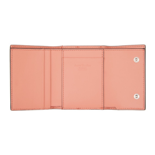 아크네스튜디오 아크네 스튜디오 Acne Studios Pink Trifold Leather Wallet 241129M164006