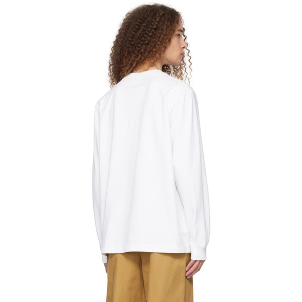 아크네스튜디오 아크네 스튜디오 Acne Studios White Printed Long Sleeve T-Shirt 241129M213045