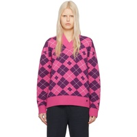아크네 스튜디오 Acne Studios Pink & Purple Argyle Sweater 241129F100001