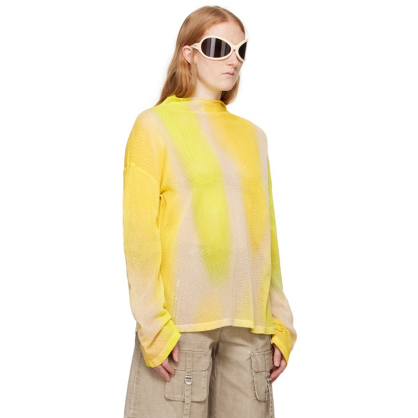아크네스튜디오 아크네 스튜디오 Acne Studios Yellow Tie-Dye Long Sleeve T-Shirt 241129F110060