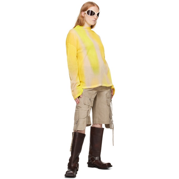 아크네스튜디오 아크네 스튜디오 Acne Studios Yellow Tie-Dye Long Sleeve T-Shirt 241129F110060