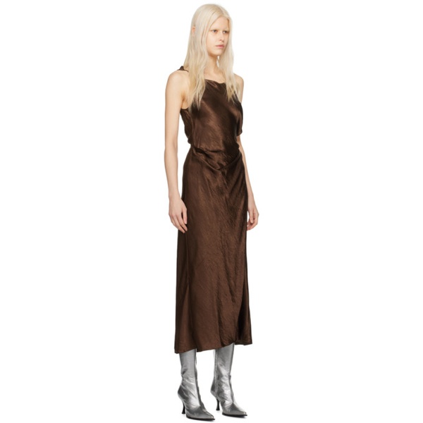 아크네스튜디오 아크네 스튜디오 Acne Studios Brown Bias-Cut Maxi Dress 241129F054002