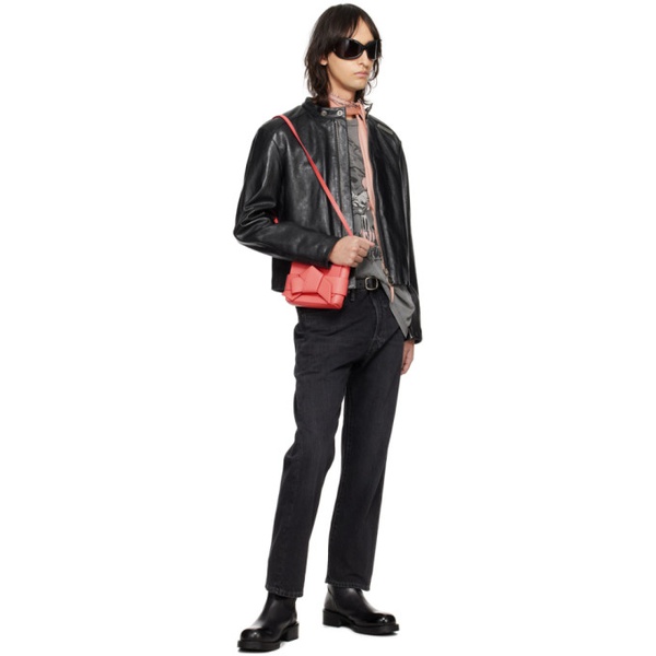 아크네스튜디오 아크네 스튜디오 Acne Studios Black Band Collar Leather Jacket 241129M181002