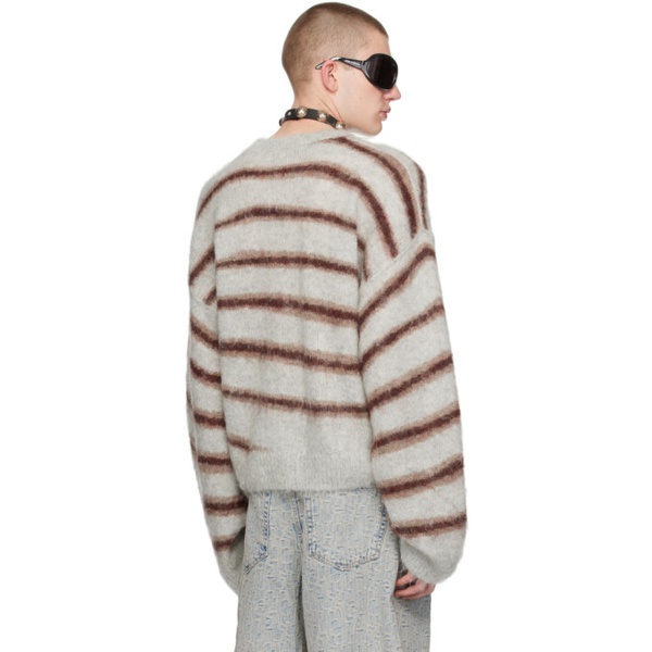 아크네스튜디오 아크네 스튜디오 Acne Studios Gray & Brown Stripes Sweater 241129M201020