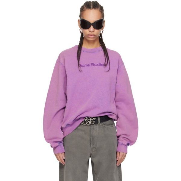 아크네스튜디오 아크네 스튜디오 Acne Studios Purple Blurred Sweatshirt 241129F098011
