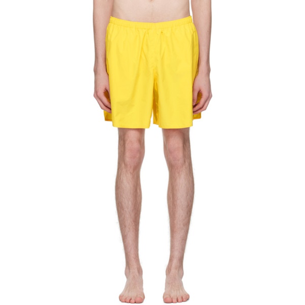 아크네스튜디오 아크네 스튜디오 Acne Studios Yellow Reflective Tape Swim Shorts 241129M208001