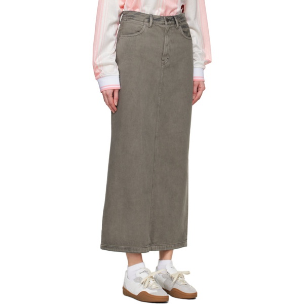 아크네스튜디오 아크네 스튜디오 Acne Studios Gray Faded Denim Maxi Skirt 241129F093000