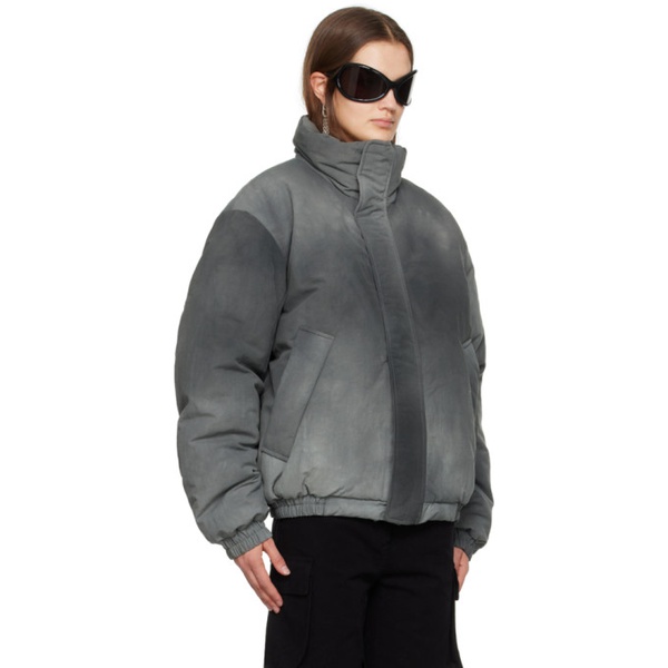 아크네스튜디오 아크네 스튜디오 Acne Studios Gray Garment-Dyed Puffer Jacket 232129F061008