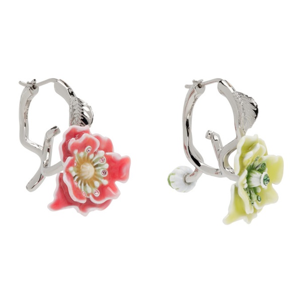 아크네스튜디오 아크네 스튜디오 Acne Studios Silver & Multicolor Flower Earrings 241129F022005
