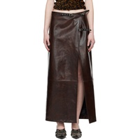 아크네 스튜디오 Acne Studios Brown Long Leather Maxi Skirt 241129F093009