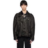 아크네 스튜디오 Acne Studios Black Crinkled Leather Jacket 232129M181008