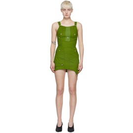 아크네 스튜디오 Acne Studios Green Cotton Mini Dress 221129F052000