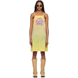 아크네 스튜디오 Acne Studios Yellow Printed Midi Dress 231129F054000