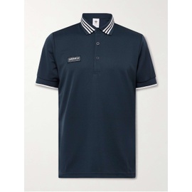 아디다스 오리지널 ADIDAS ORIGINALS Striped Logo-Appliqued Jersey Polo Shirt 1647597331630883