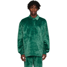 아디다스 오리지널 Adidas Originals Green Placket Long Sleeve Polo 241751M212000